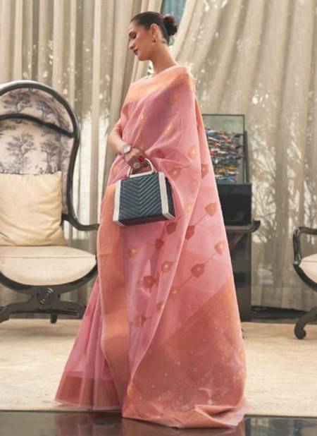 Pink Colour KTHIYA LINEN RAJTEX New Latest Designer Ethnic Wear Pure Linen Weaving Saree Collection 244003